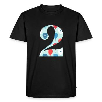 2nd anniversary balloon - Men's Premium Organic T-Shirt - black - Front - Nico (187cm)