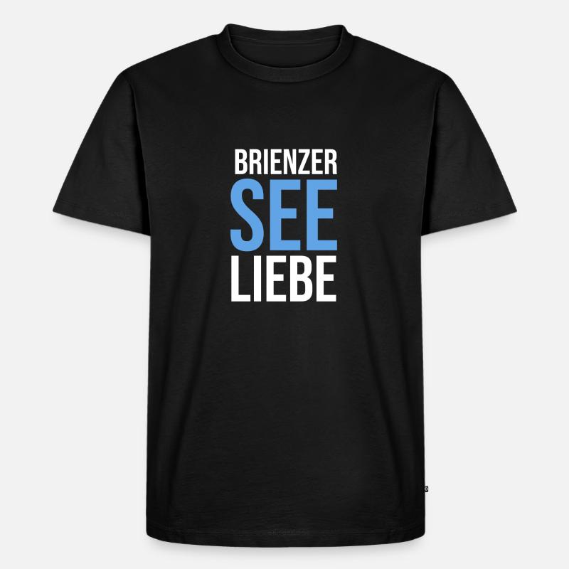 Brienzersee-Liebe - Männer Premium Bio T-Shirt - Schwarz