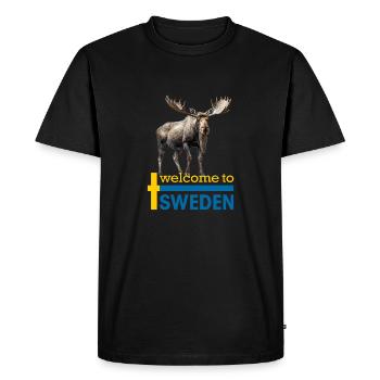 Sweden Swedish moose best animal antlers deer deer - Men's Premium Organic T-Shirt - black - Front - Nico (187cm)