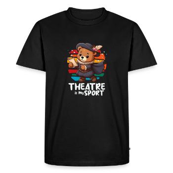 Le théâtre est mon sport, mignon ours en peluche - T-shirt Premium bio Homme - noir - Devant - Nico (187cm)