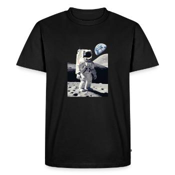 Astronaut auf dem Mond - Männer Premium Bio T-Shirt - Schwarz - Vorne - Nico (187cm)