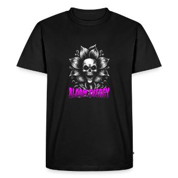 Bloom Energy Sinister Skull Flower Face - Men's Premium Organic T-Shirt - black - Front - Nico (187cm)
