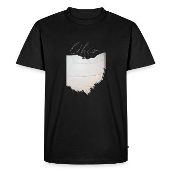 Ohio (États-Unis) | Vrai volley-ball | Script de carte - T-shirt Premium bio Homme - noir - Devant - Nico (187cm)