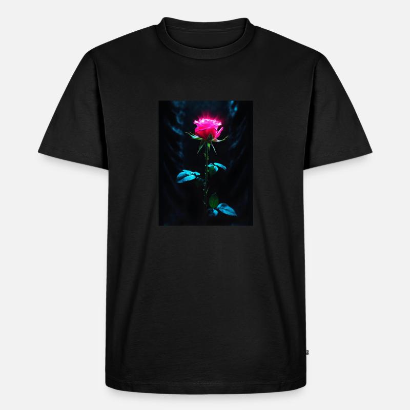 ROSE - Männer Premium Bio T-Shirt - Schwarz