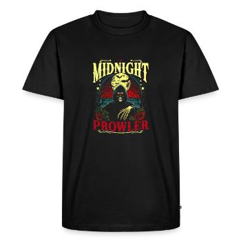 Comic VintageSkull Midnight Prowler in Retro Style - Men's Premium Organic T-Shirt - black - Front - Nico (187cm)