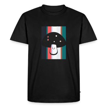 Cueillette végétarienne de champignons éponge - T-shirt Premium bio Homme - noir - Devant - Nico (187cm)