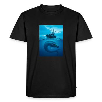 Cirein-Cròin, dragon de mer métamorphe d’Écosse - T-shirt Premium bio Homme - noir - Devant - Nico (187cm)