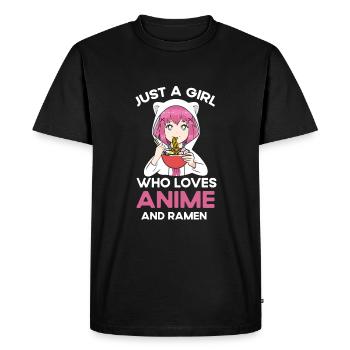 Anime Art for Girls Anime Merch Ramen Anime L - Men's Premium Organic T-Shirt - black - Front - Nico (187cm)
