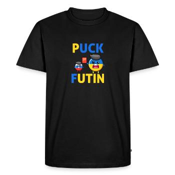 Puck Futin je soutiens l'ukraine - T-shirt Premium bio Homme - noir - Devant - Nico (187cm)
