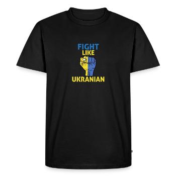 je soutiens kiev - fight like ukranian capital - T-shirt Premium bio Homme - noir - Devant - Nico (187cm)