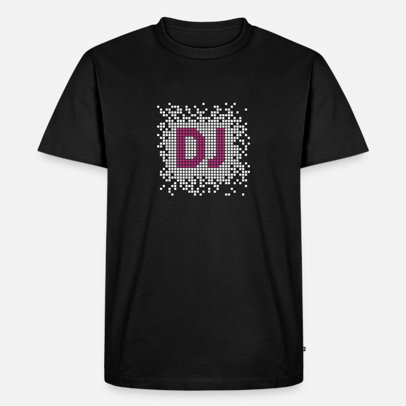 DJ Pixel - Männer Premium Bio T-Shirt - Schwarz