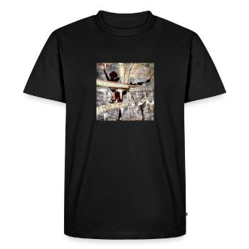 Collection - T-shirt Premium bio Homme - noir - Devant - Nico (187cm)