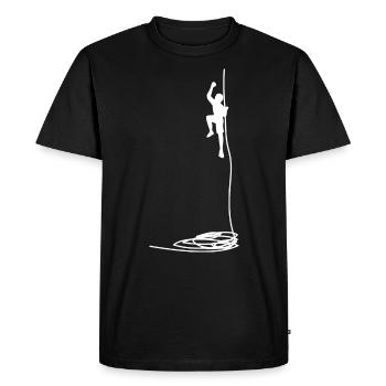 Climbing - (8) - Men's Premium Organic T-Shirt - black - Front - Nico (187cm)