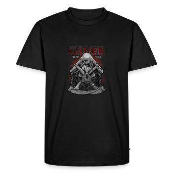 Nerd Gamer Designs Joueur de Hell Ed - T-shirt Premium bio Homme - noir - Devant - Nico (187cm)