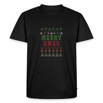Joyeux Noël - Noël laid chandail de Noël - T-shirt Premium bio Homme - noir - Devant - Nico (187cm)