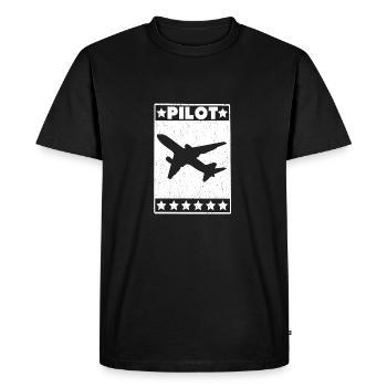 Cadeau pilote avion avion pilote jet - T-shirt Premium bio Homme - noir - Devant - Nico (187cm)