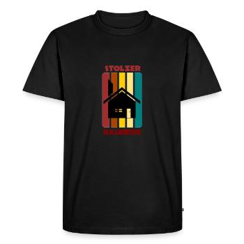 Constructeur fier / construction de maison / cadeau - T-shirt Premium bio Homme - noir - Devant - Nico (187cm)