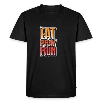 Pray athletes poison - Men's Premium Organic T-Shirt - black - Front - Nico (187cm)