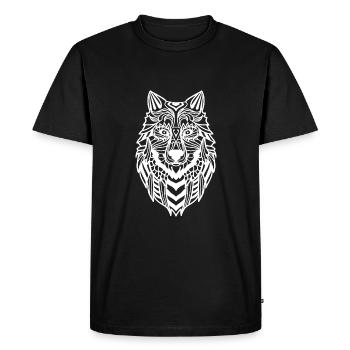 Wolf - Men's Premium Organic T-Shirt - black - Front - Nico (187cm)