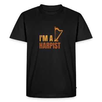 I'm a Harpist - Men's Premium Organic T-Shirt - black - Front - Nico (187cm)