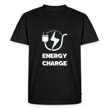 Energy Charge pattern. Energy Charge. - Men's Premium Organic T-Shirt - black - Front - Nico (187cm)