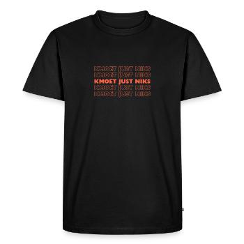Chemises en dialecte anversois. Je n’ai rien à faire - T-shirt Premium bio Homme - noir - Devant - Nico (187cm)