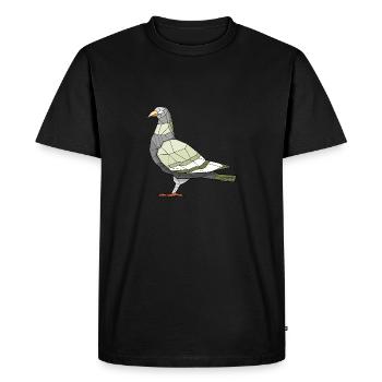 Dove Geometric Bird - Men's Premium Organic T-Shirt - black - Front - Nico (187cm)