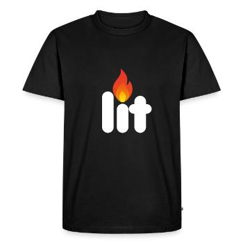allumé blanc - T-shirt Premium bio Homme - noir - Devant - Nico (187cm)