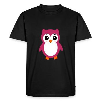 Cadeau de t-shirt hiboux kawaii mignons - T-shirt Premium bio Homme - noir - Devant - Nico (187cm)