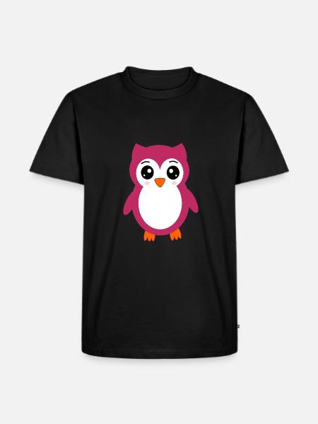Søt kawaii ugle t-skjorte gave - Premium økologisk T-skjorte for menn - svart