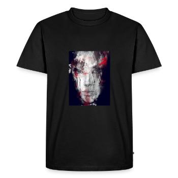 Visage de femme - T-shirt Premium bio Homme - noir - Devant - Nico (187cm)
