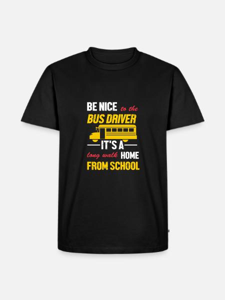 Schulbusfahrer Schulbus - Männer Premium Bio T-Shirt - Schwarz