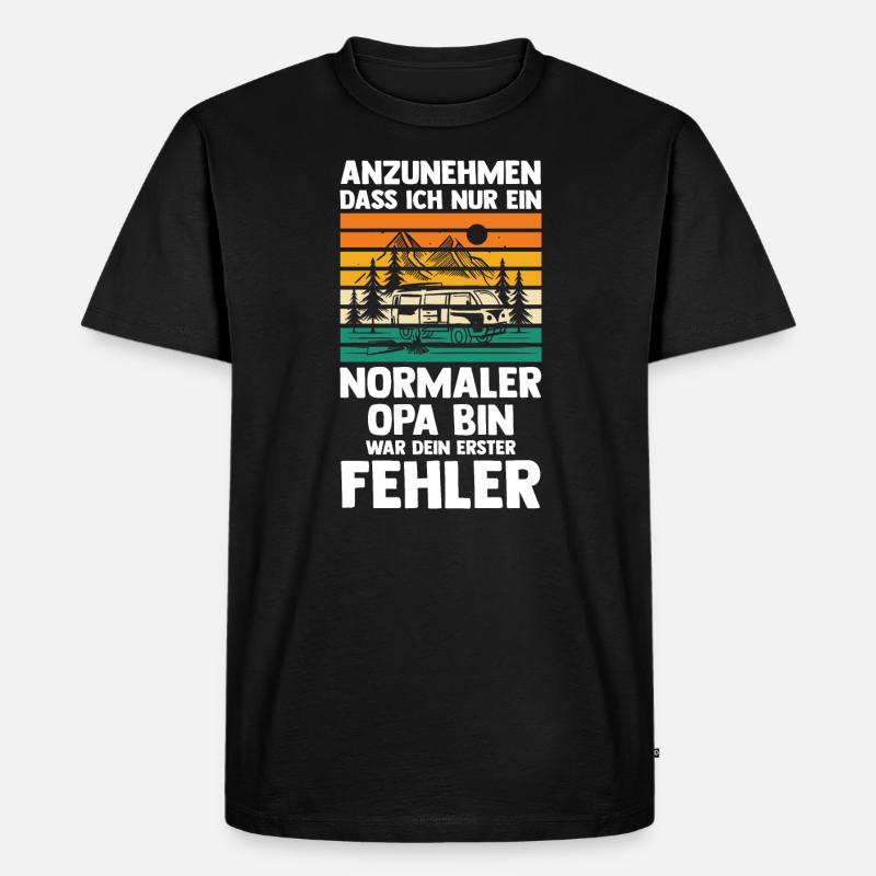 Camper Opa Camping Geschenk - Männer Premium Bio T-Shirt - Schwarz
