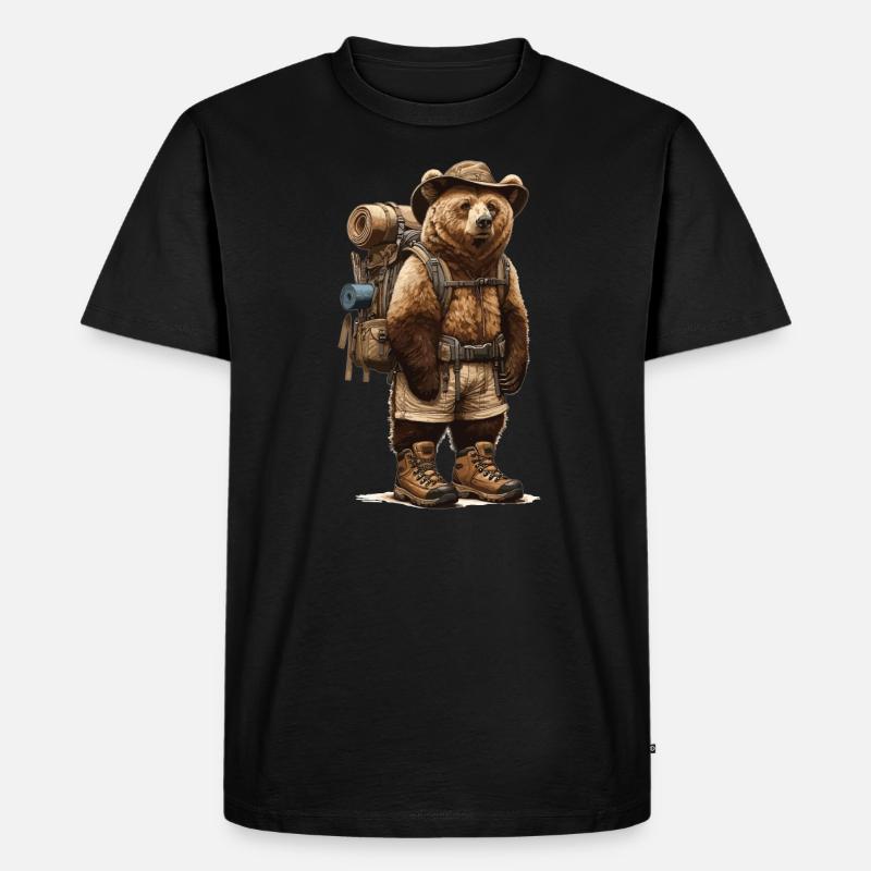 Wanderbär - Männer Premium Bio T-Shirt - Schwarz
