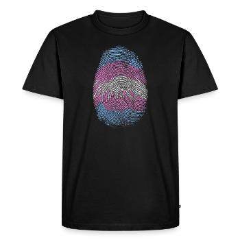 Empreinte digitale trans - T-shirt Premium bio Homme - noir - Devant - Nico (187cm)
