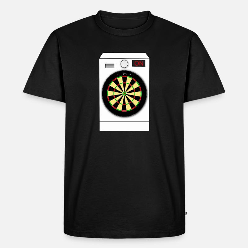 Darts Waschmaschine - Männer Premium Bio T-Shirt - Schwarz