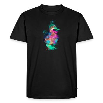 Canard canard oiseau coloré - T-shirt Premium bio Homme - noir - Devant - Nico (187cm)