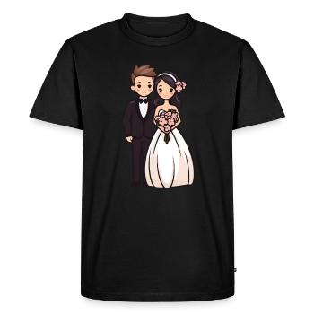 Mariée marié jeunes mariés mariage - T-shirt Premium bio Homme - noir - Devant - Nico (187cm)