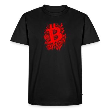 Bitcoin BTC Crypto Satoshi - Men's Premium Organic T-Shirt - black - Front - Nico (187cm)