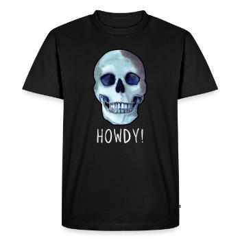 Crâne HOWDY! humour noir drôle - T-shirt Premium bio Homme - noir - Devant - Nico (187cm)