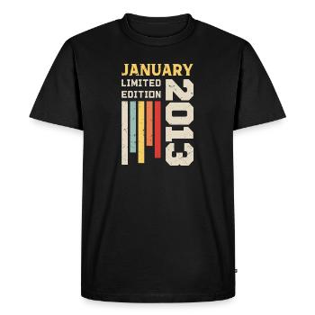 Janvier 2012 - Cadeau anniversaire Janvier 2012 - T-shirt Premium bio Homme - noir - Devant - Nico (187cm)