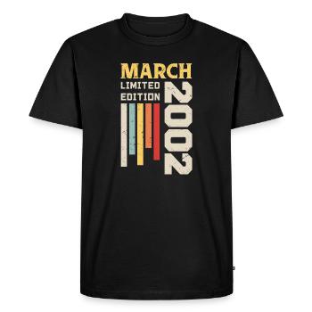 March 2002 - Birthday Gift March 2002 March - Men's Premium Organic T-Shirt - black - Front - Nico (187cm)