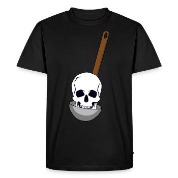 Soupe louche crâne cuisine cuisine toxique - T-shirt Premium bio Homme - noir - Devant - Nico (187cm)