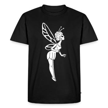 Fée porte bonheur blanche - T-shirt Premium bio Homme - noir - Devant - Nico (187cm)
