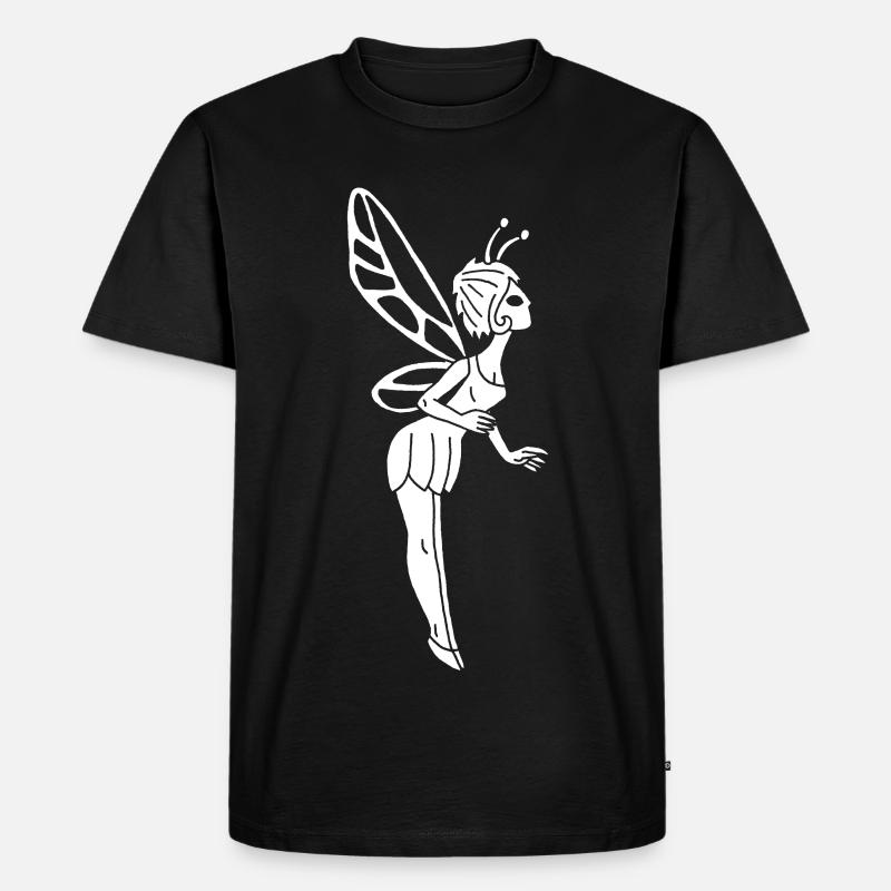 Glückliche weiße Fee - Männer Premium Bio T-Shirt - Schwarz