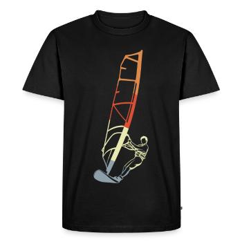 Funny windsurfer boy - Men's Premium Organic T-Shirt - black - Front - Nico (187cm)