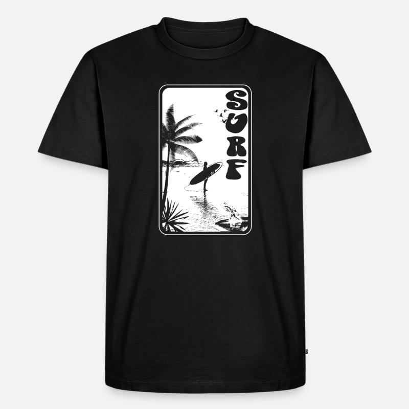SURFEN - Männer Premium Bio T-Shirt - Schwarz
