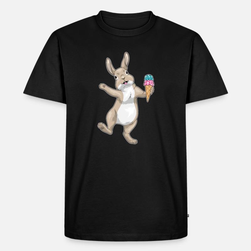 Hase Waffeleis - Männer Premium Bio T-Shirt - Schwarz