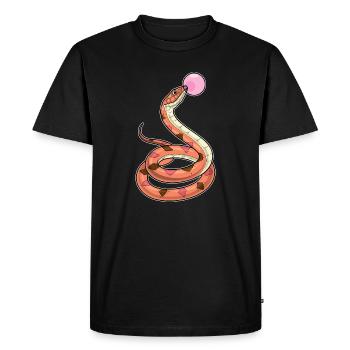 Snake Chewing Gum - Men's Premium Organic T-Shirt - black - Front - Nico (187cm)
