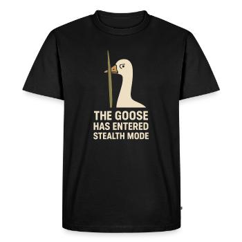 Drôle d’oies Meme Chaos Honk Certifié Silly - T-shirt Premium bio Homme - noir - Devant - Nico (187cm)